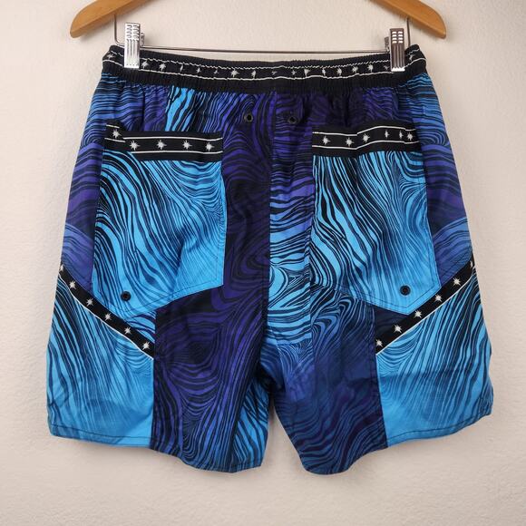 Agua Bendita Isaac Eter Boardshorts Swim Trunks Men Size 30 Blue NWT - Picture 4 of 6